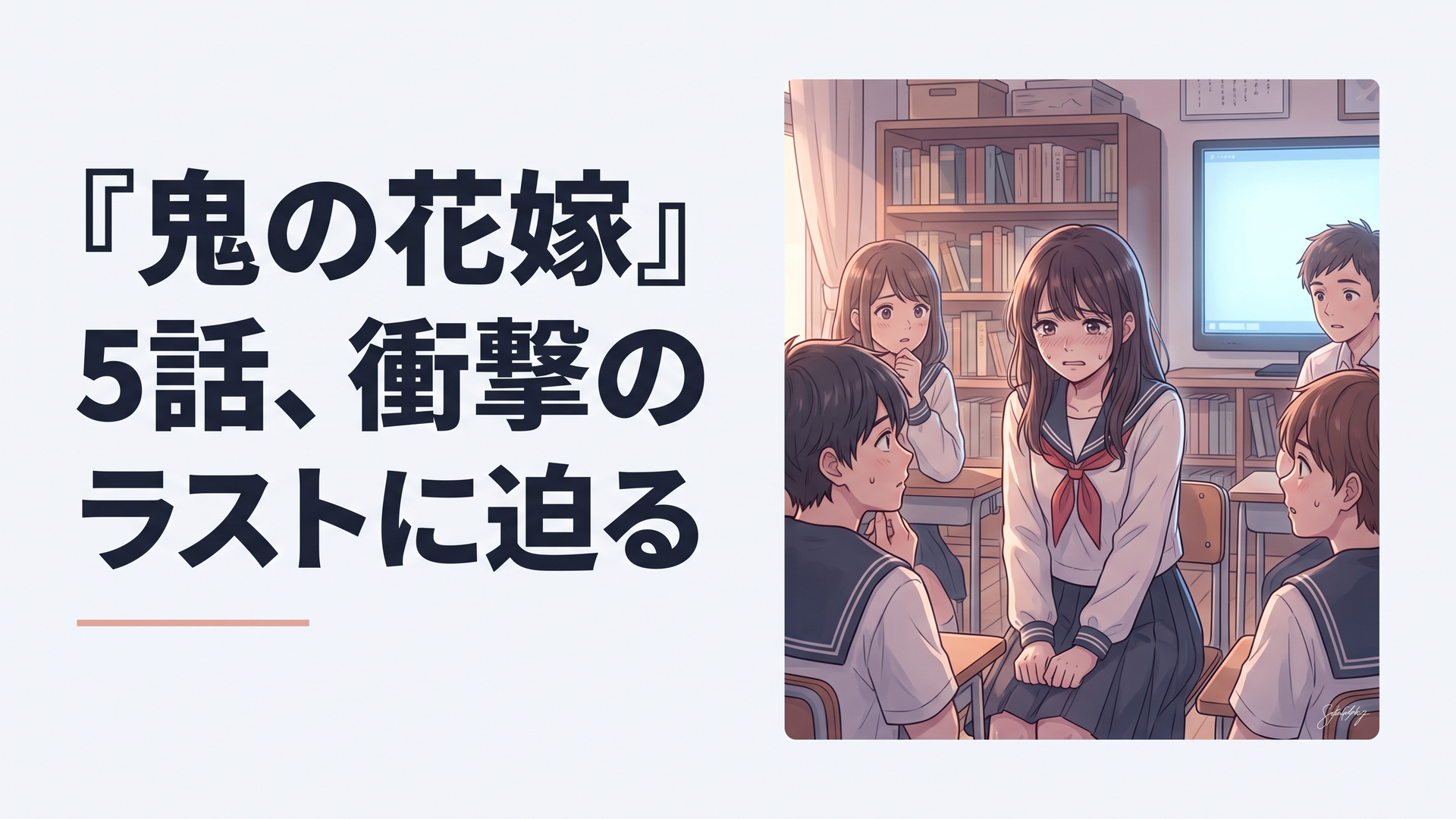 教室で動揺する東雲柚子と、彼女を見つめる同級生たちの視線
